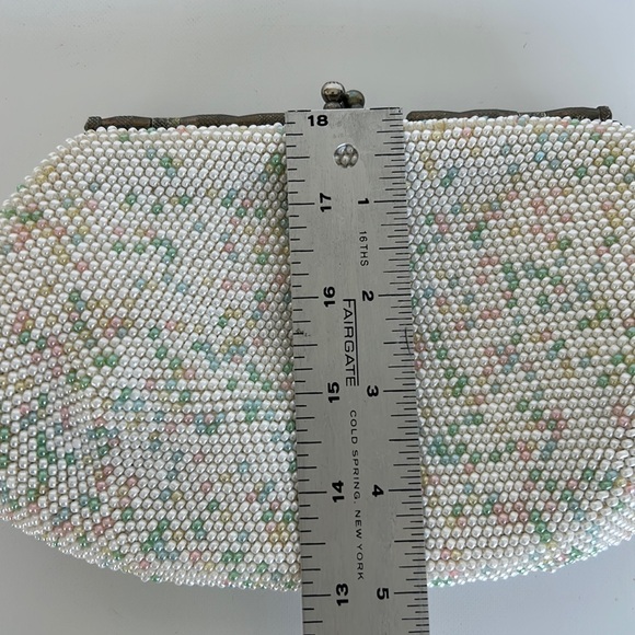 Vintage 1960s Candy Candy Button Beaded Clutch Evening Purse - Picture 11 of 12